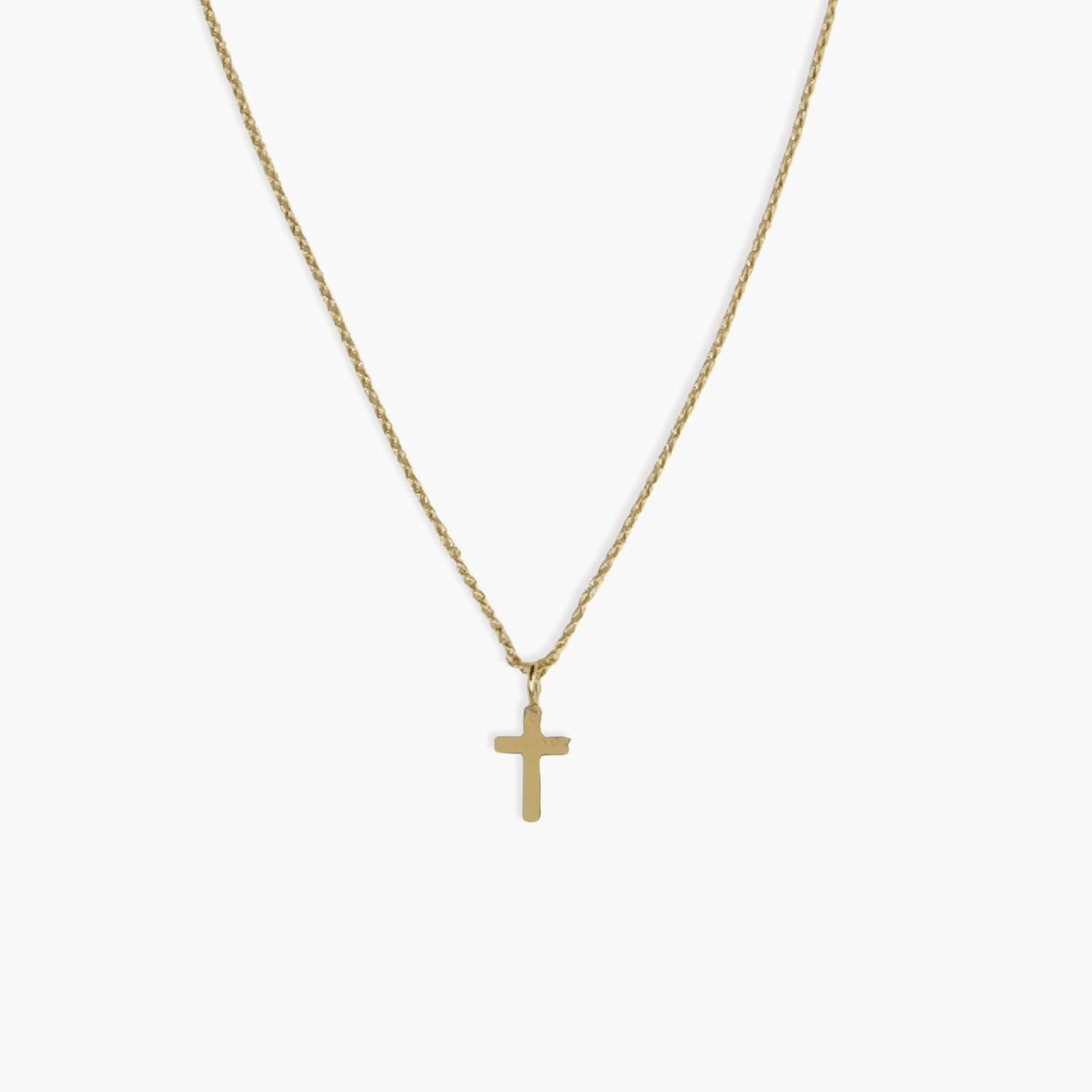 Dainty Cross Necklace 14K Solid Gold
