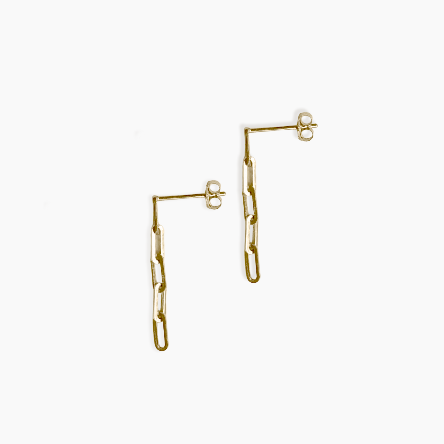 Dainty Link Breaker Earrings 14K Solid Gold