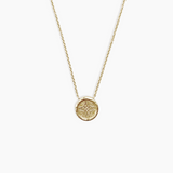 Rosette Medallion Necklace 14K Solid Gold
