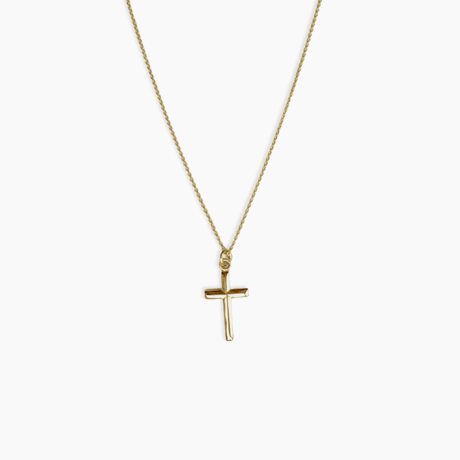 Long Cross Necklace 14K Solid Gold