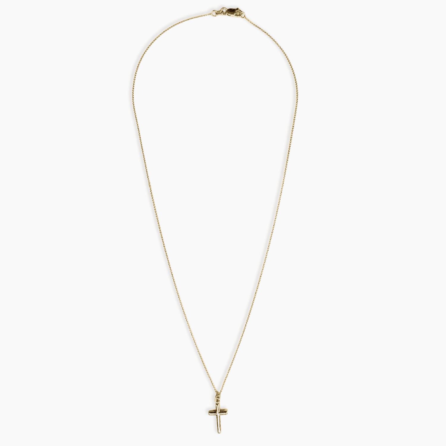 Long Cross Necklace 14K Solid Gold