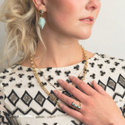 Turquoise Diamond Drop Earrings