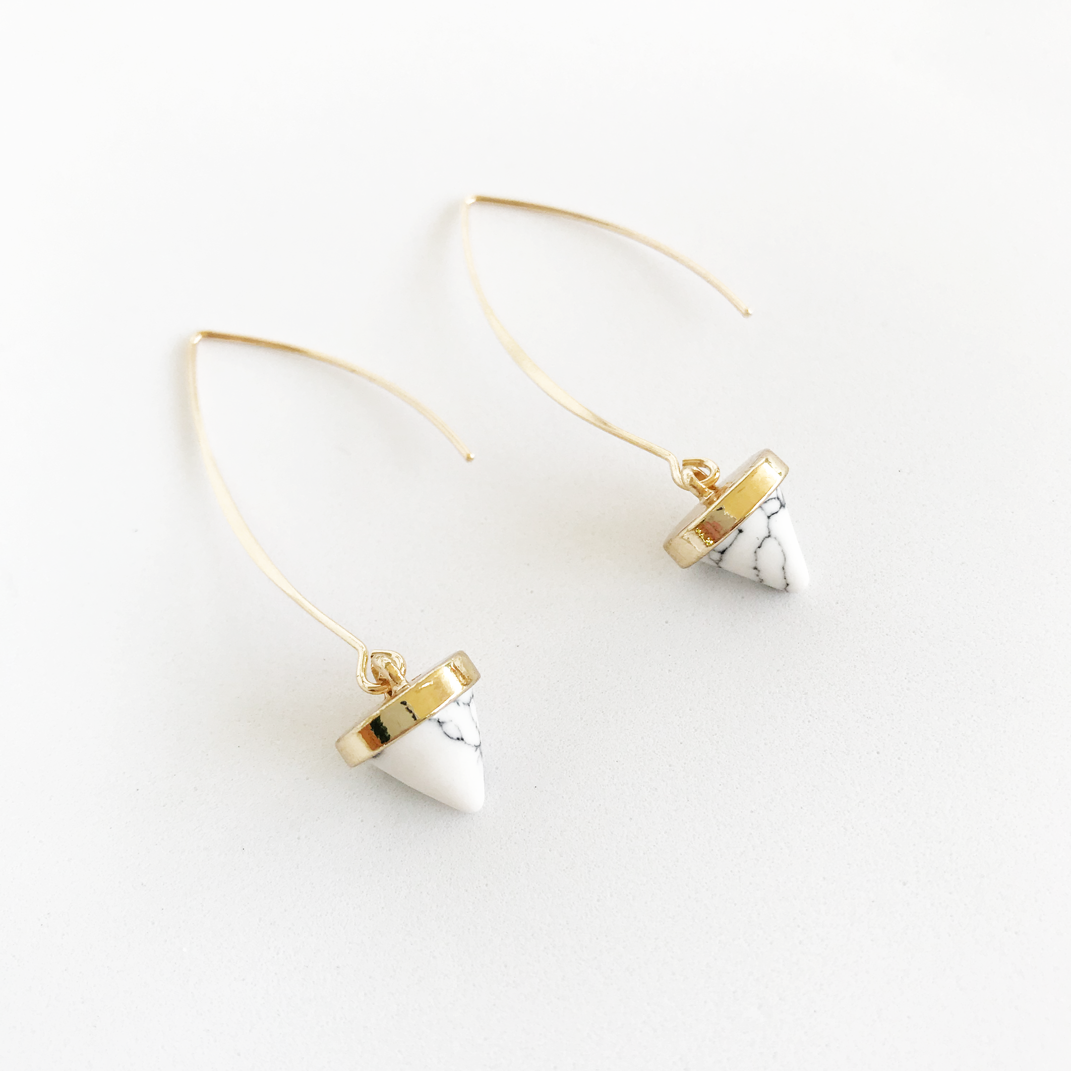 Marble Arrow Drop Earrings