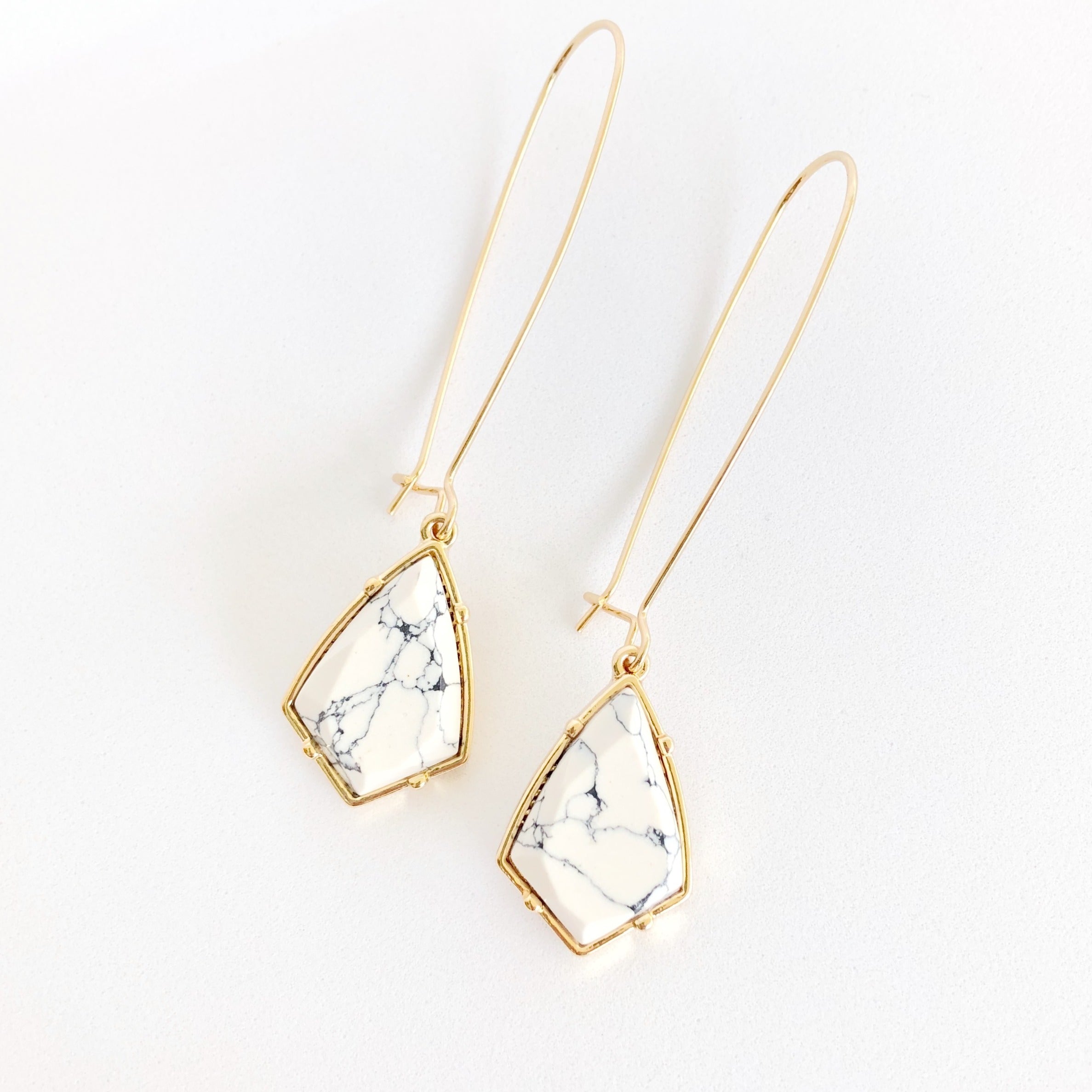 Statement Marble Drop Earrings