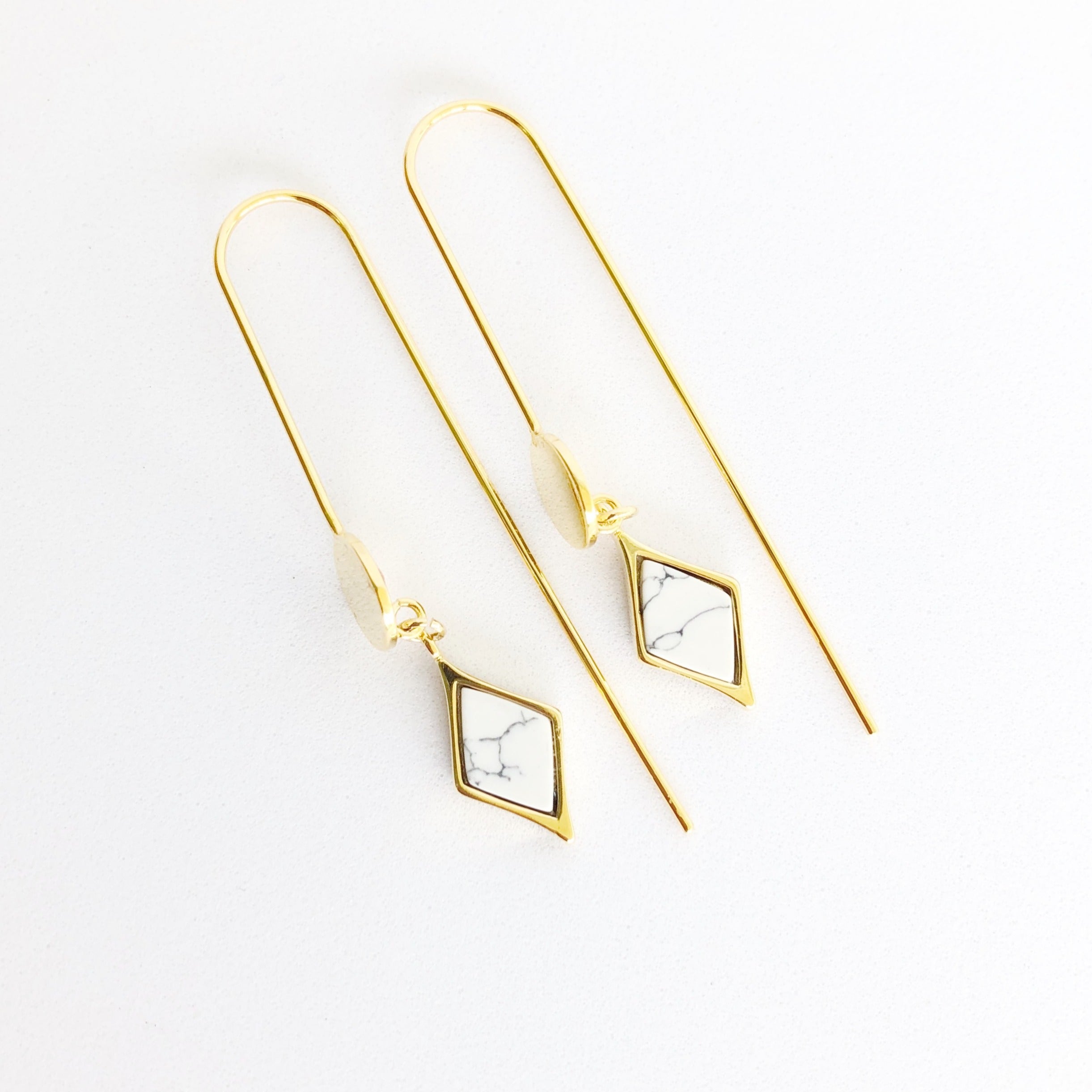 Marble Geo Drop Earrings