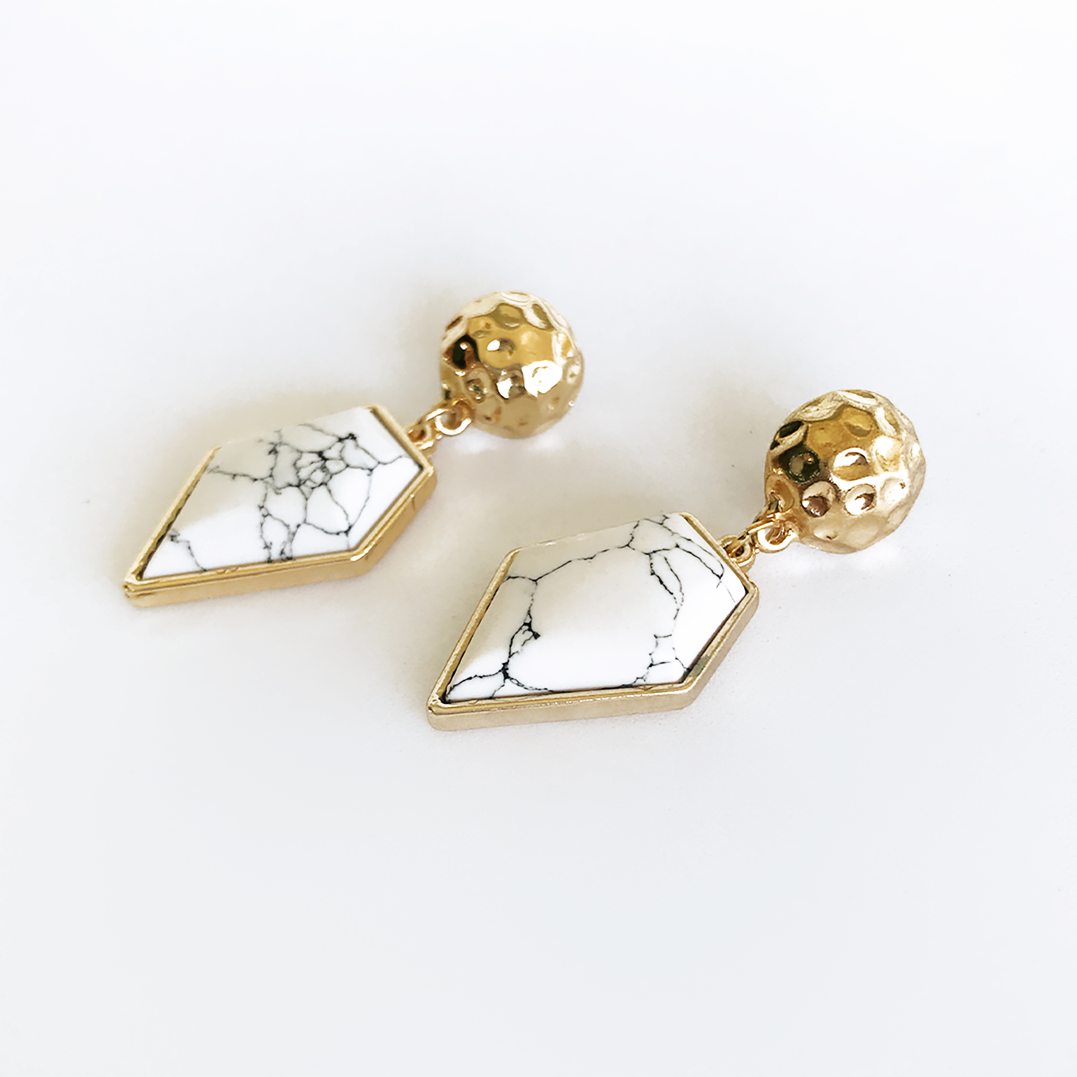 Marble Diamond Drop Earrings
