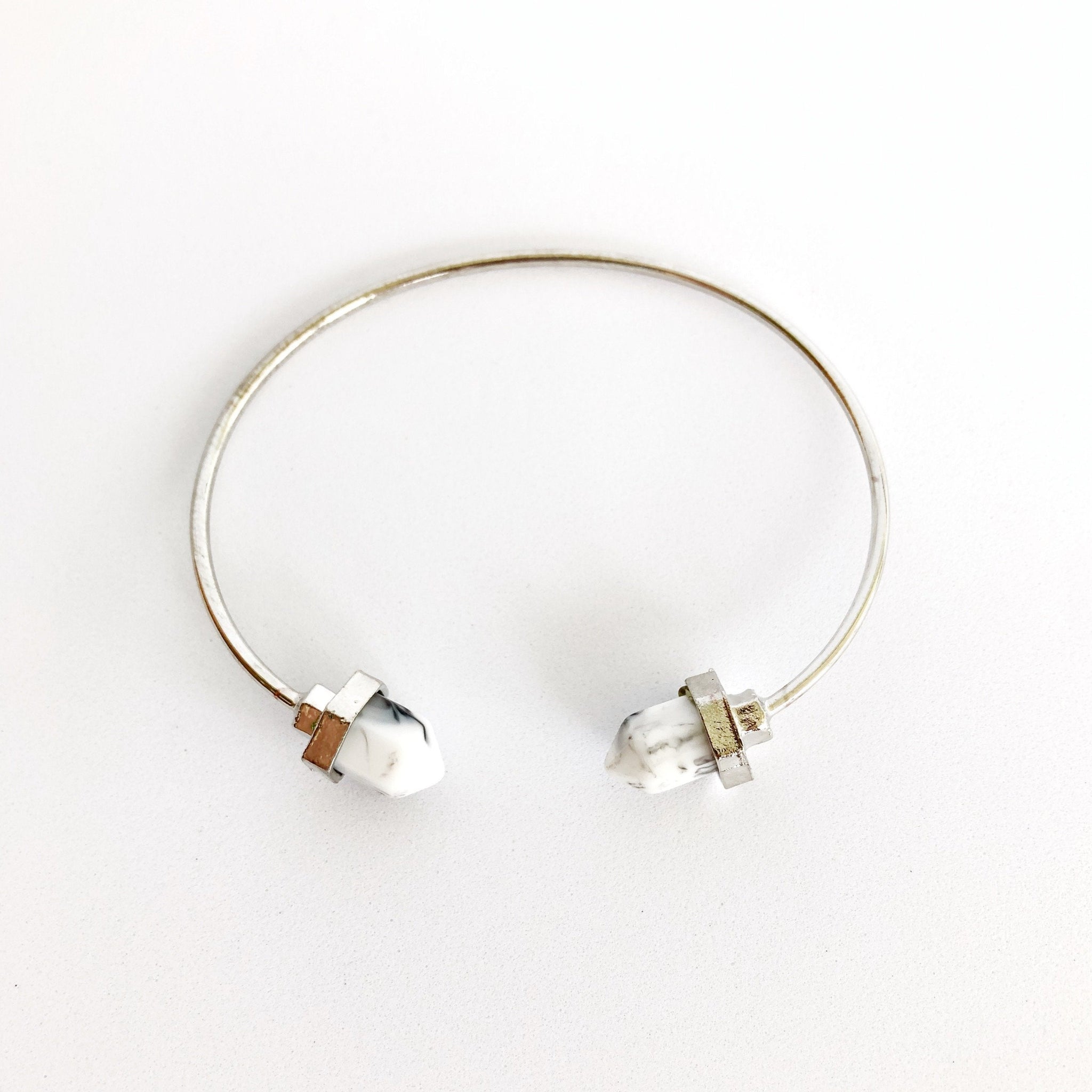 Silver Marble Pillar Bracelet