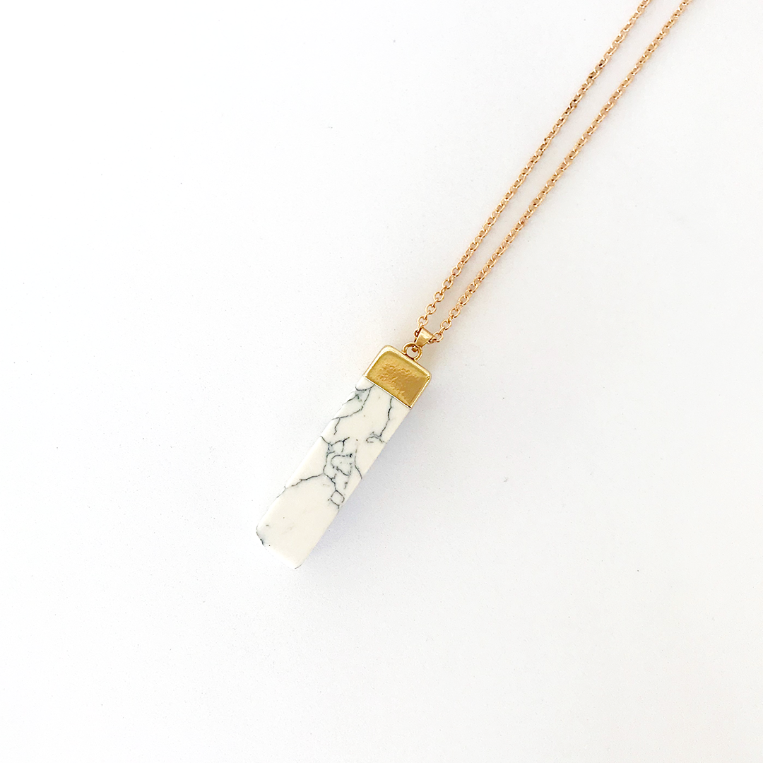 Statement Marble Pillar Necklace