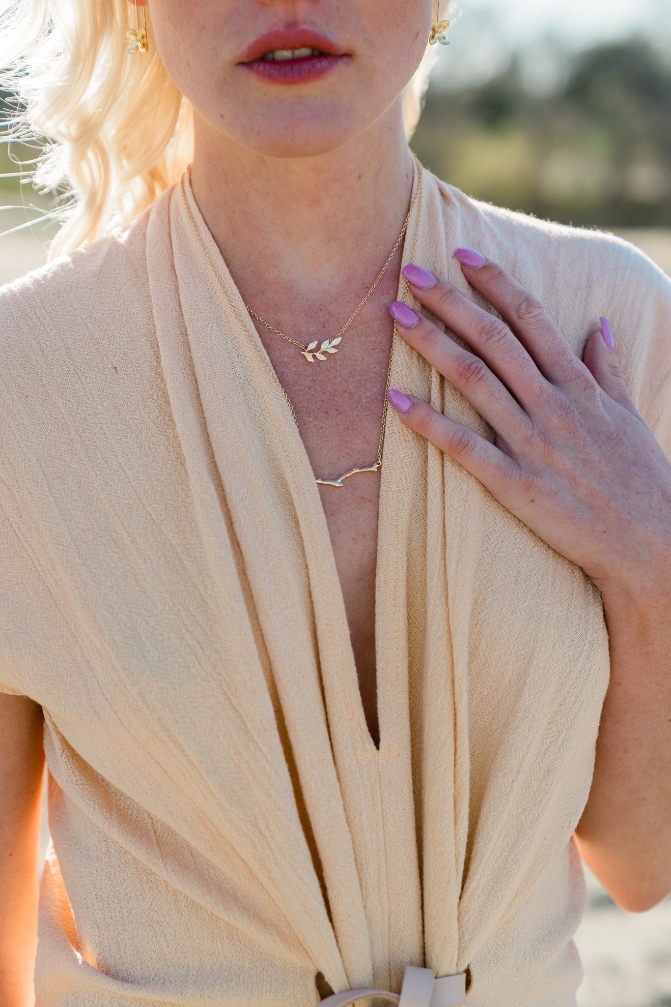 Dainty Branch Necklace Gold
