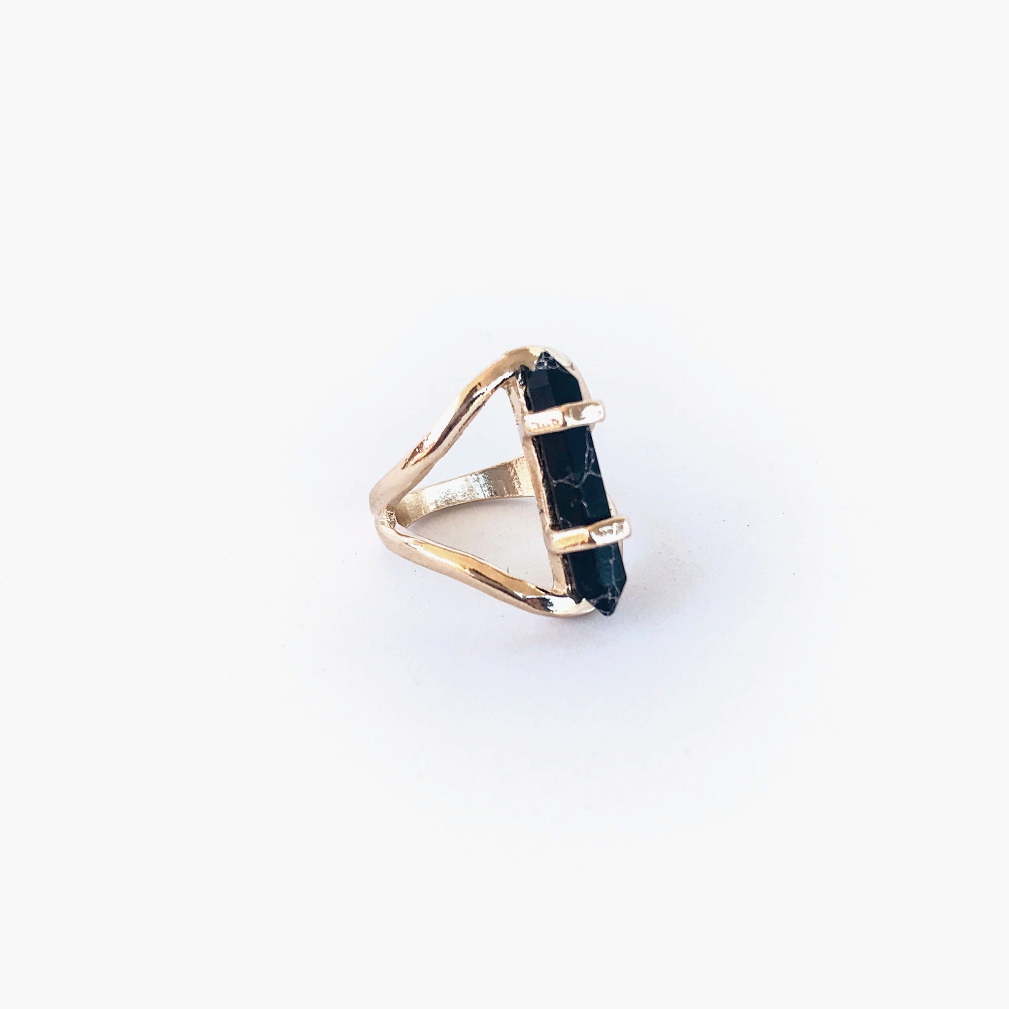 Black Marble Pillar Ring