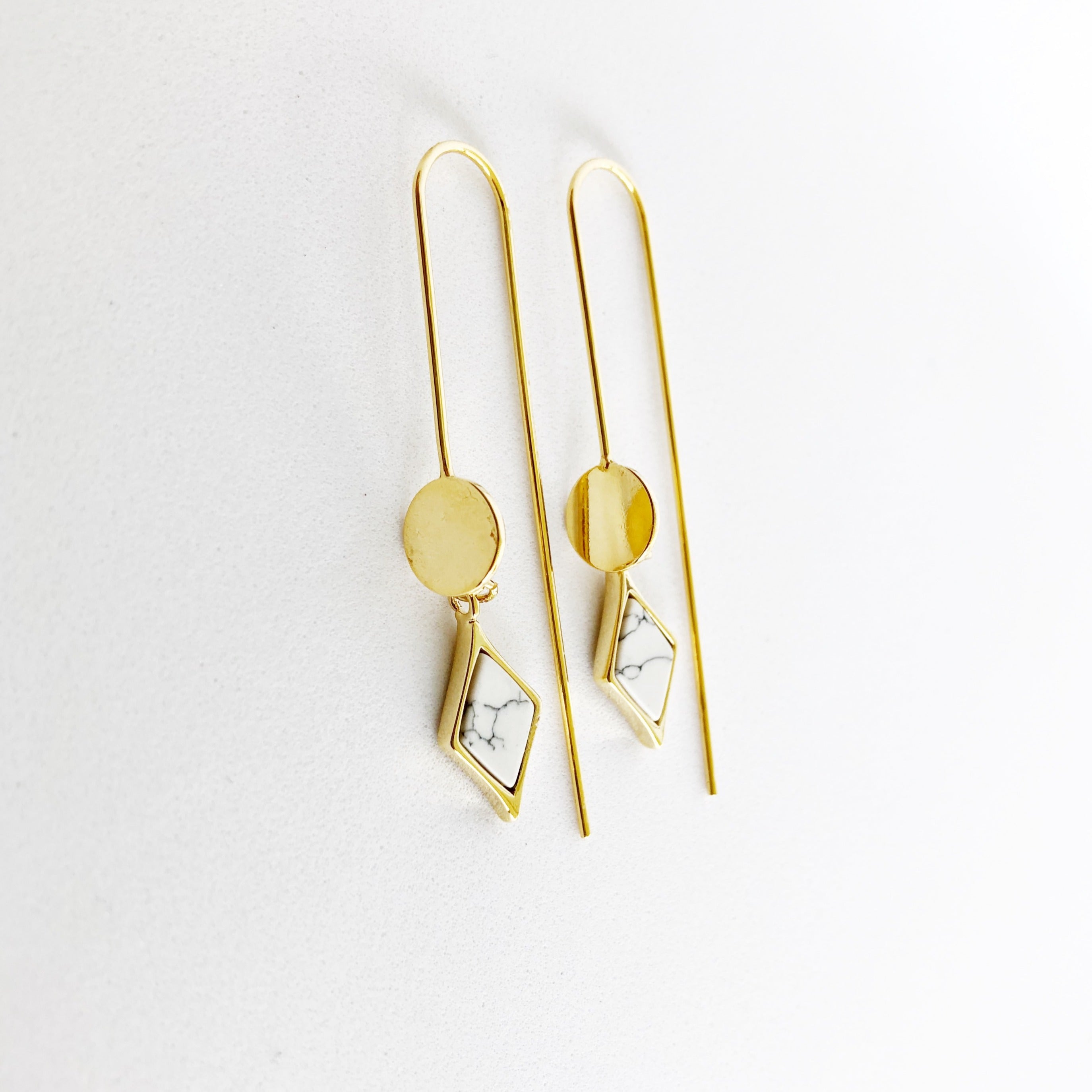Marble Geo Drop Earrings
