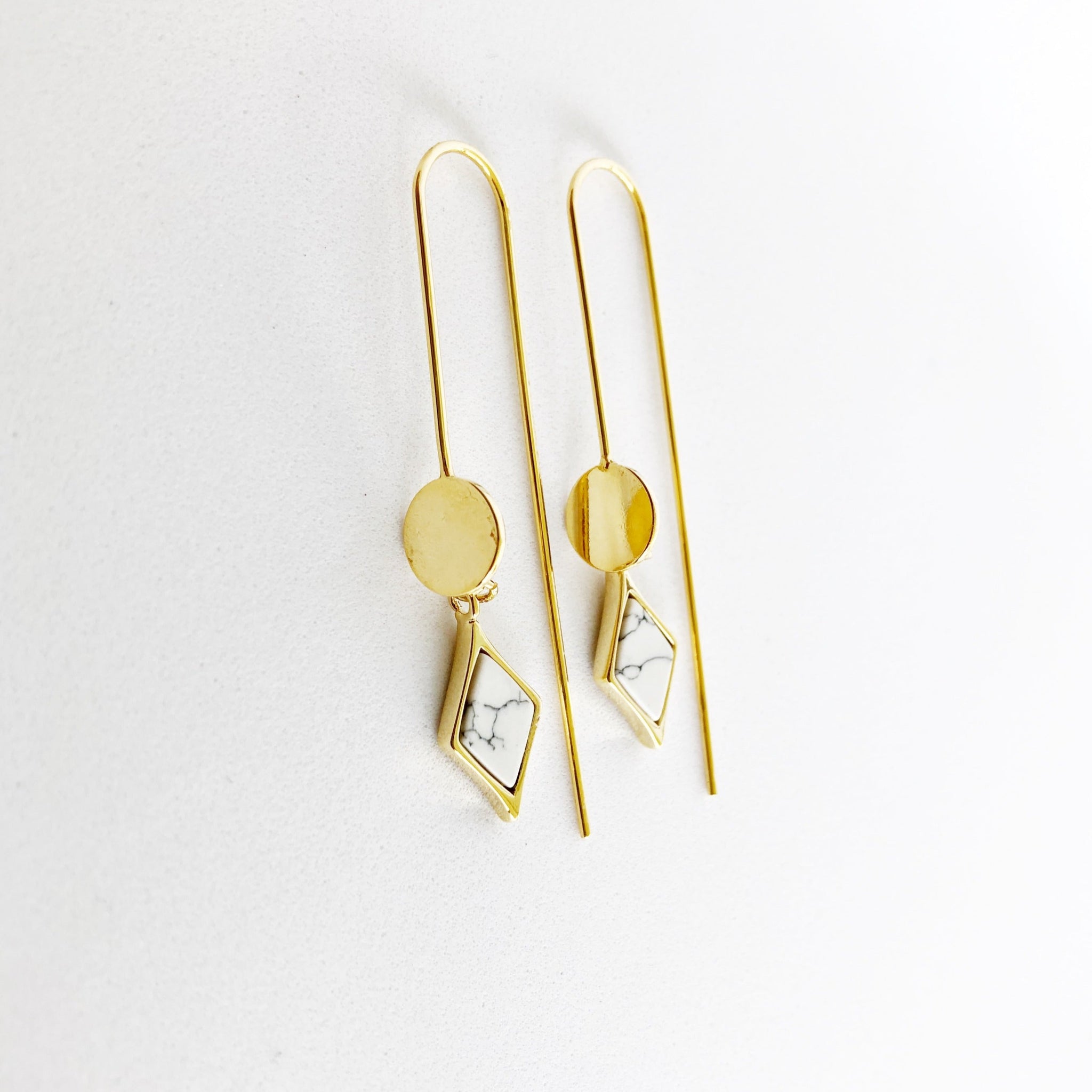 Marble Geo Drop Earrings