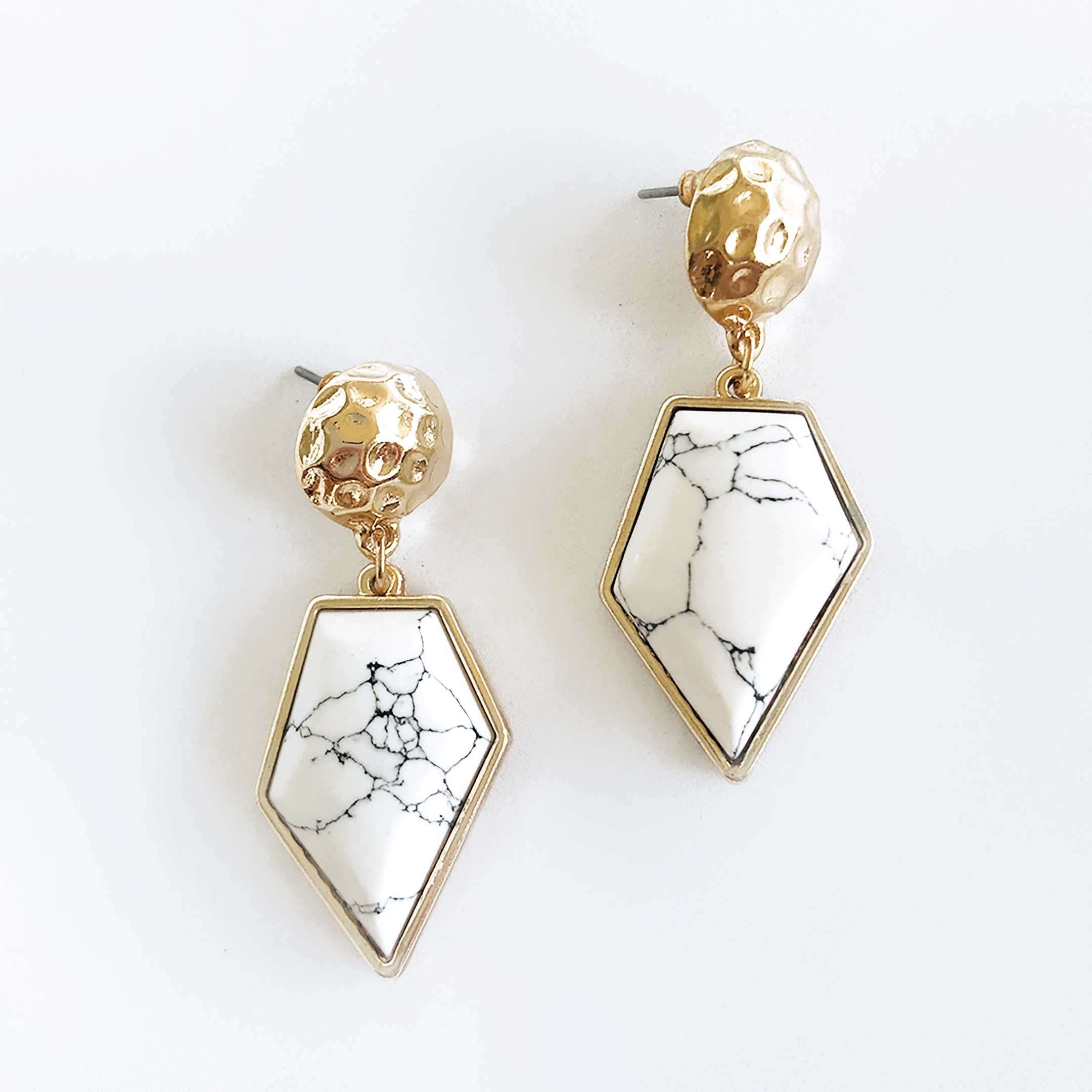 Marble Diamond Drop Earrings