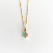 Dainty Turquoise Pendant Necklace Gold