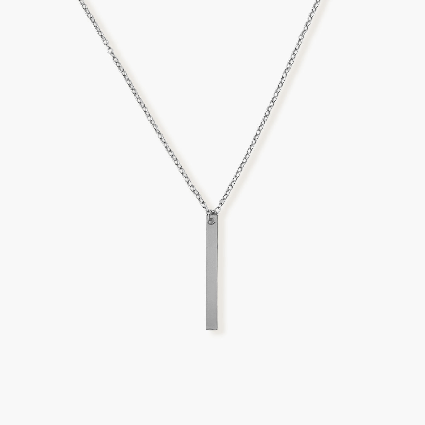 Silver Long Bar Necklace
