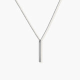Silver Long Bar Necklace