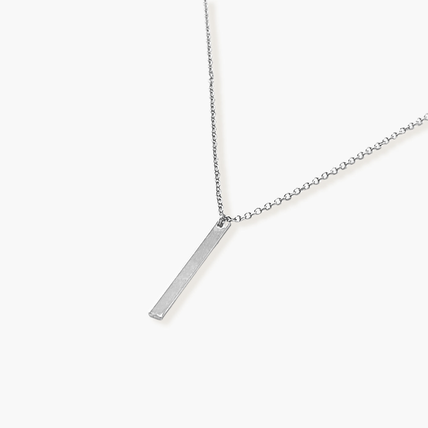 Silver Long Bar Necklace