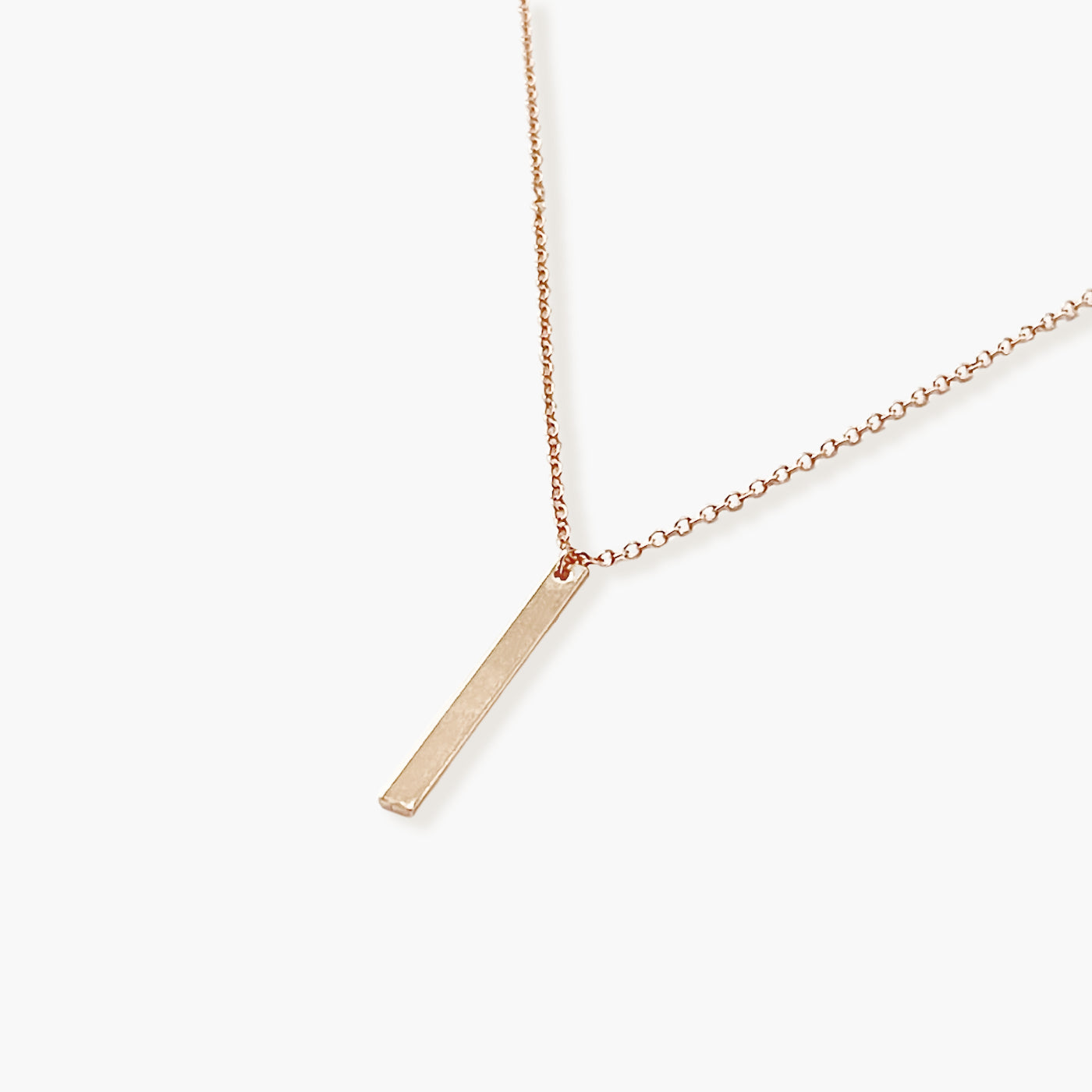 Rose Gold Long Bar Necklace