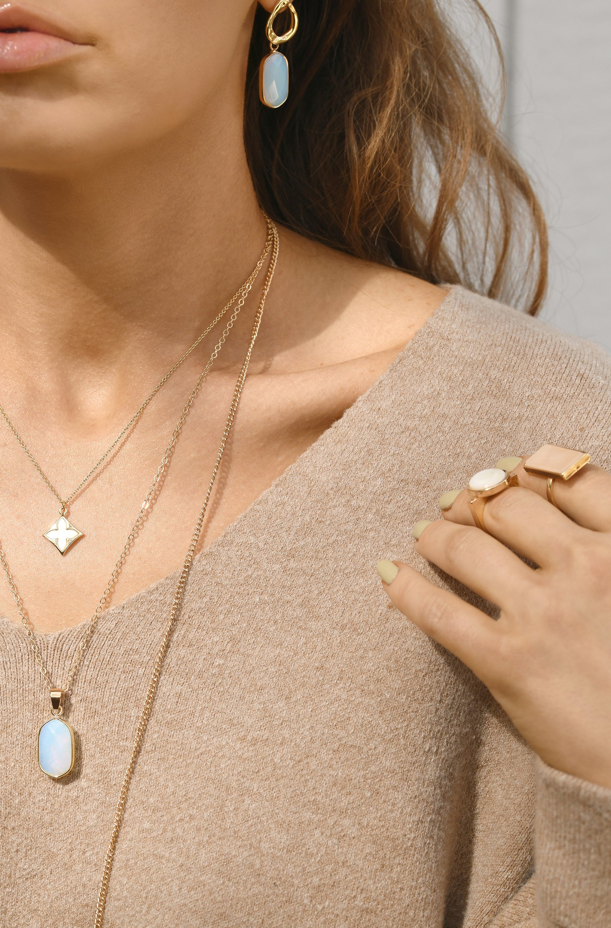 Alabaster Drop Necklace