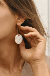 Alabaster Round Earrings