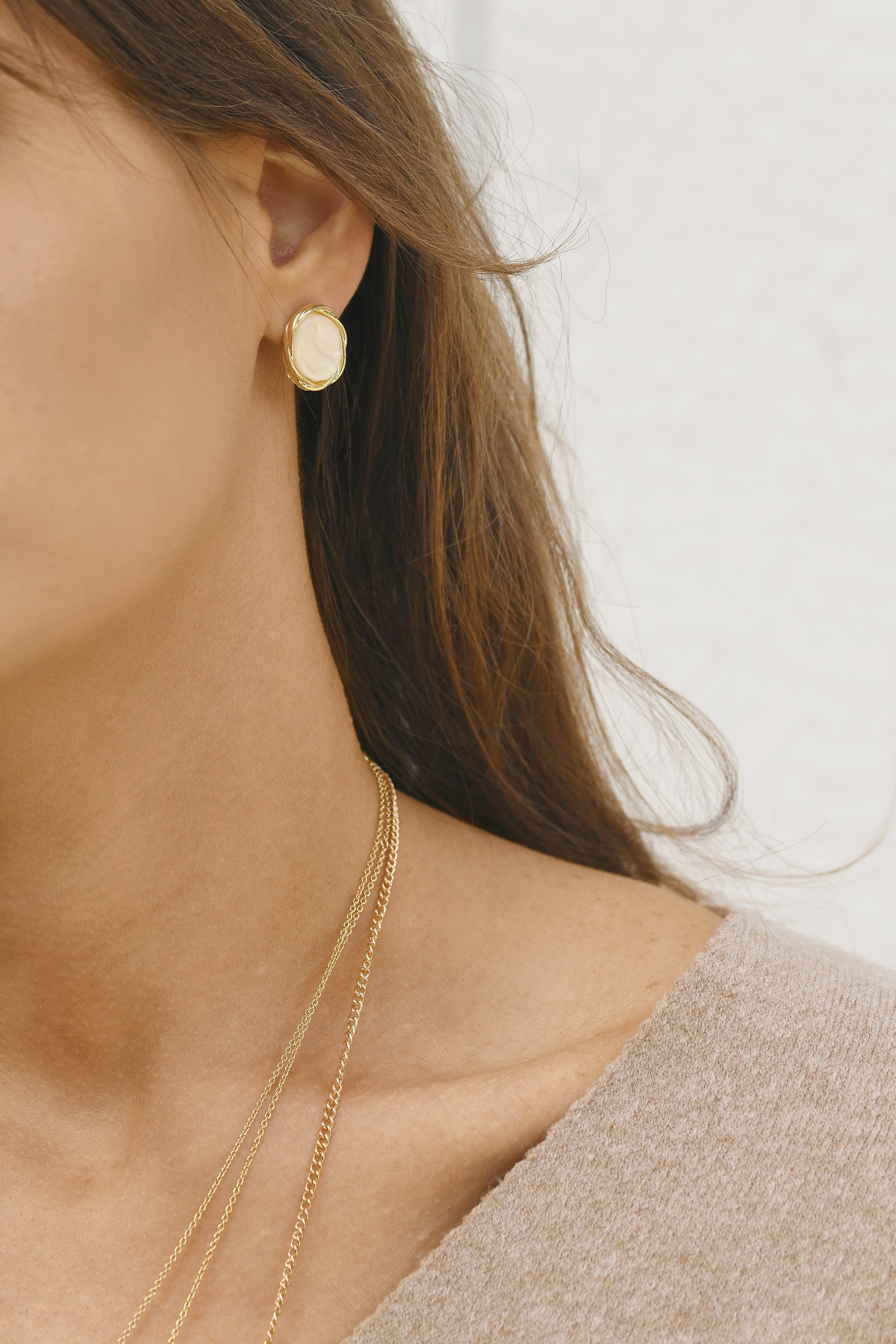 Alabaster Stud Earrings