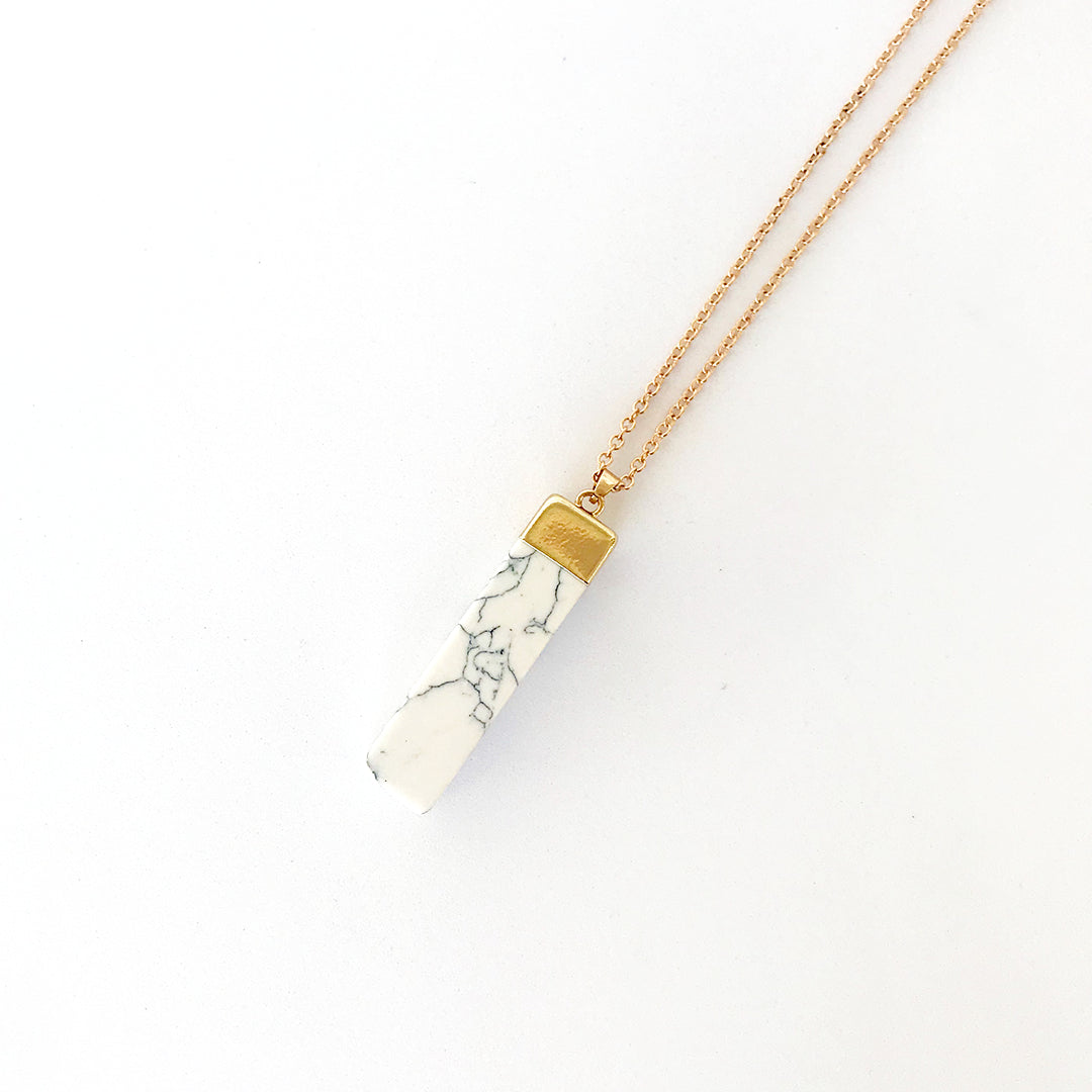 Statement Marble Pillar Necklace