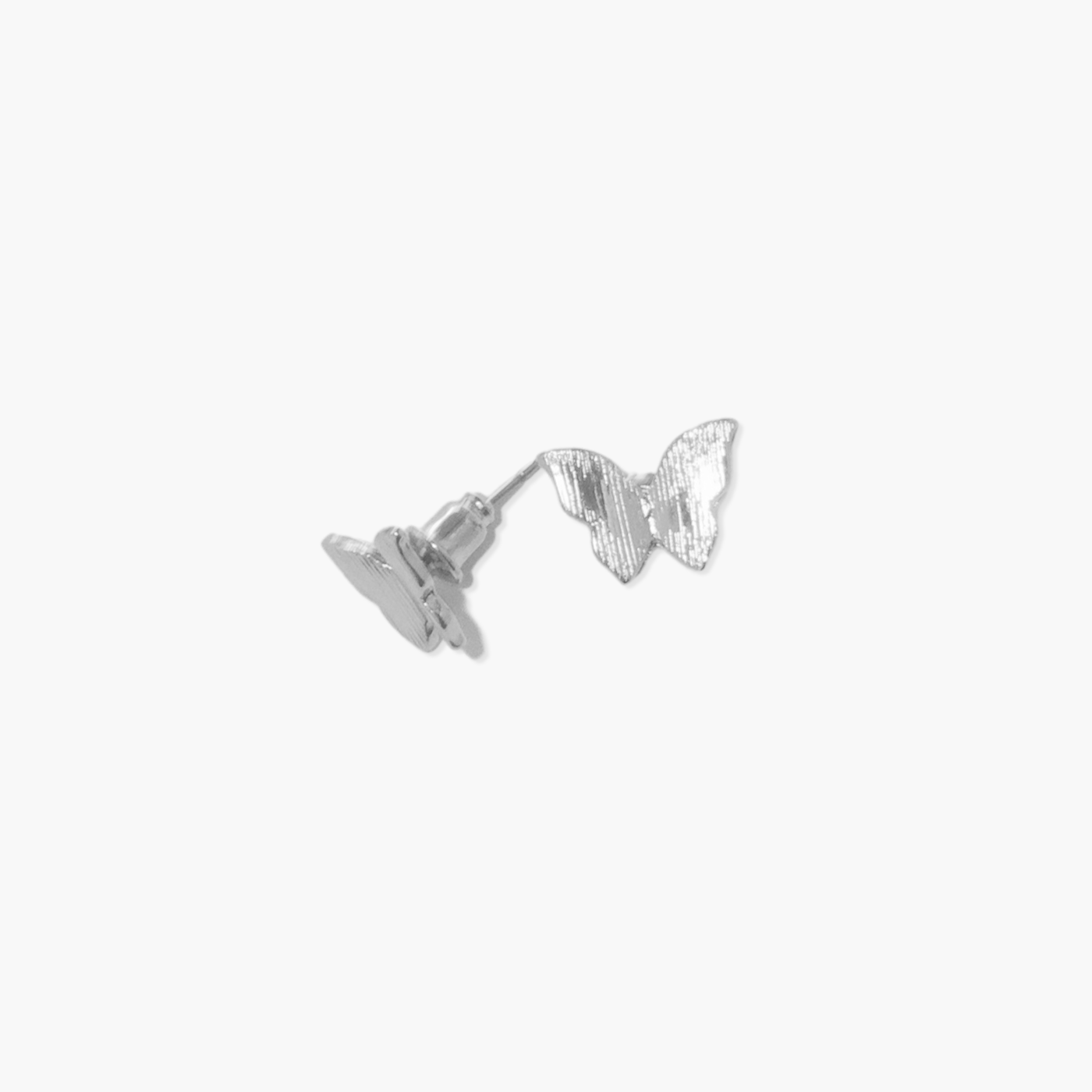 Silver Dainty Butterfly Stud Earrings