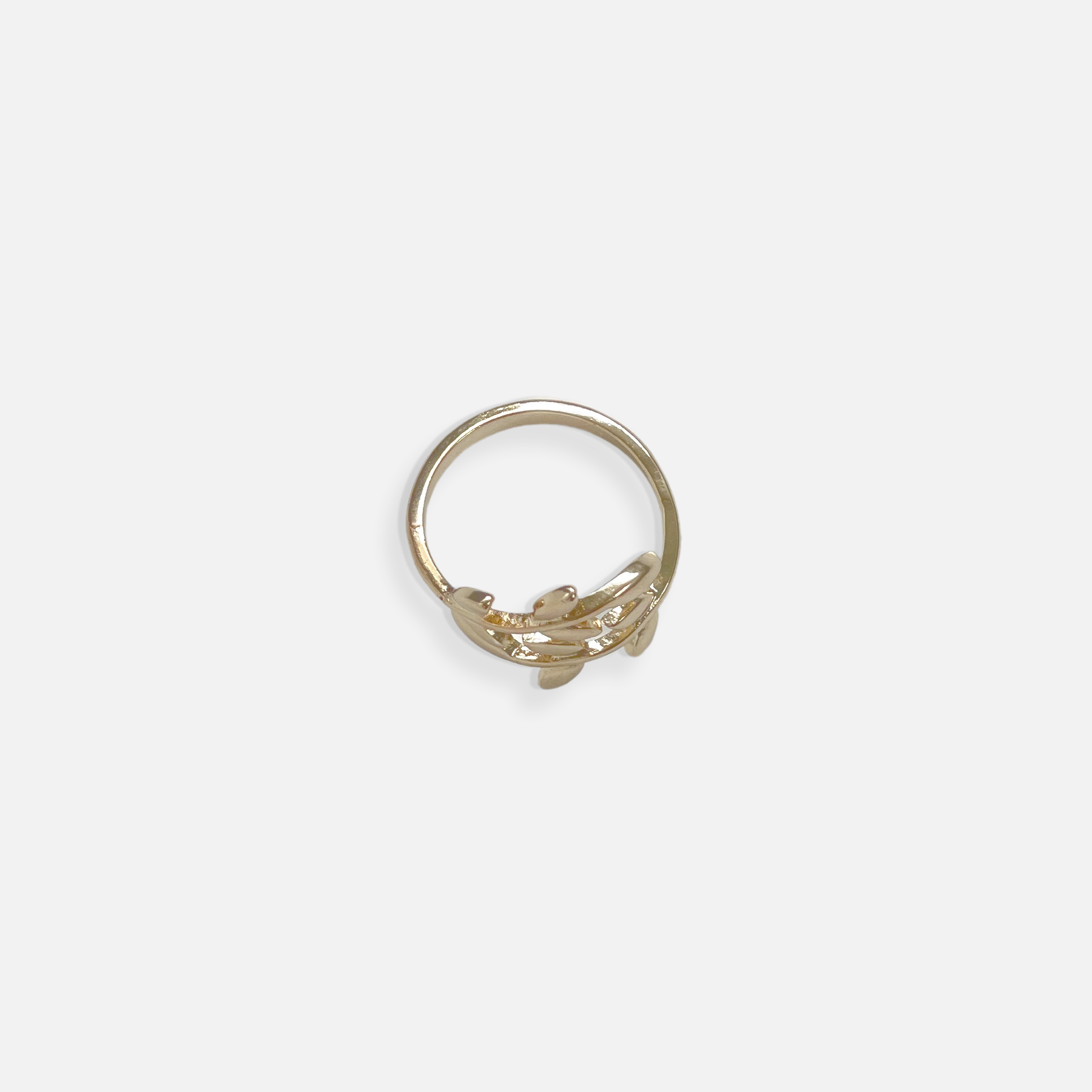 Dainty Olive Branch Ring Gold