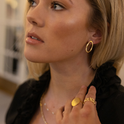 Dainty Hammered Oval Earrings