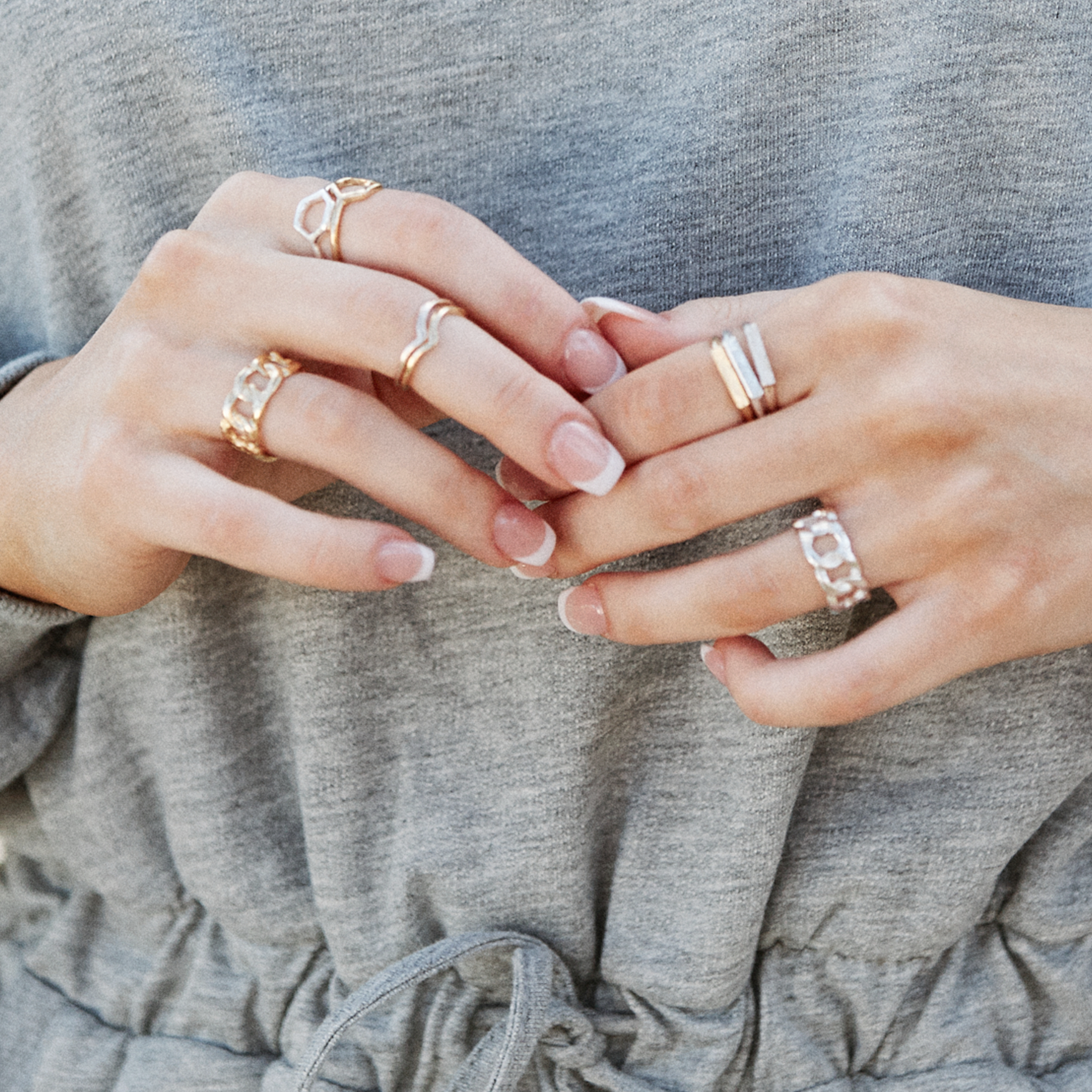 Dainty Bar Ring Stack