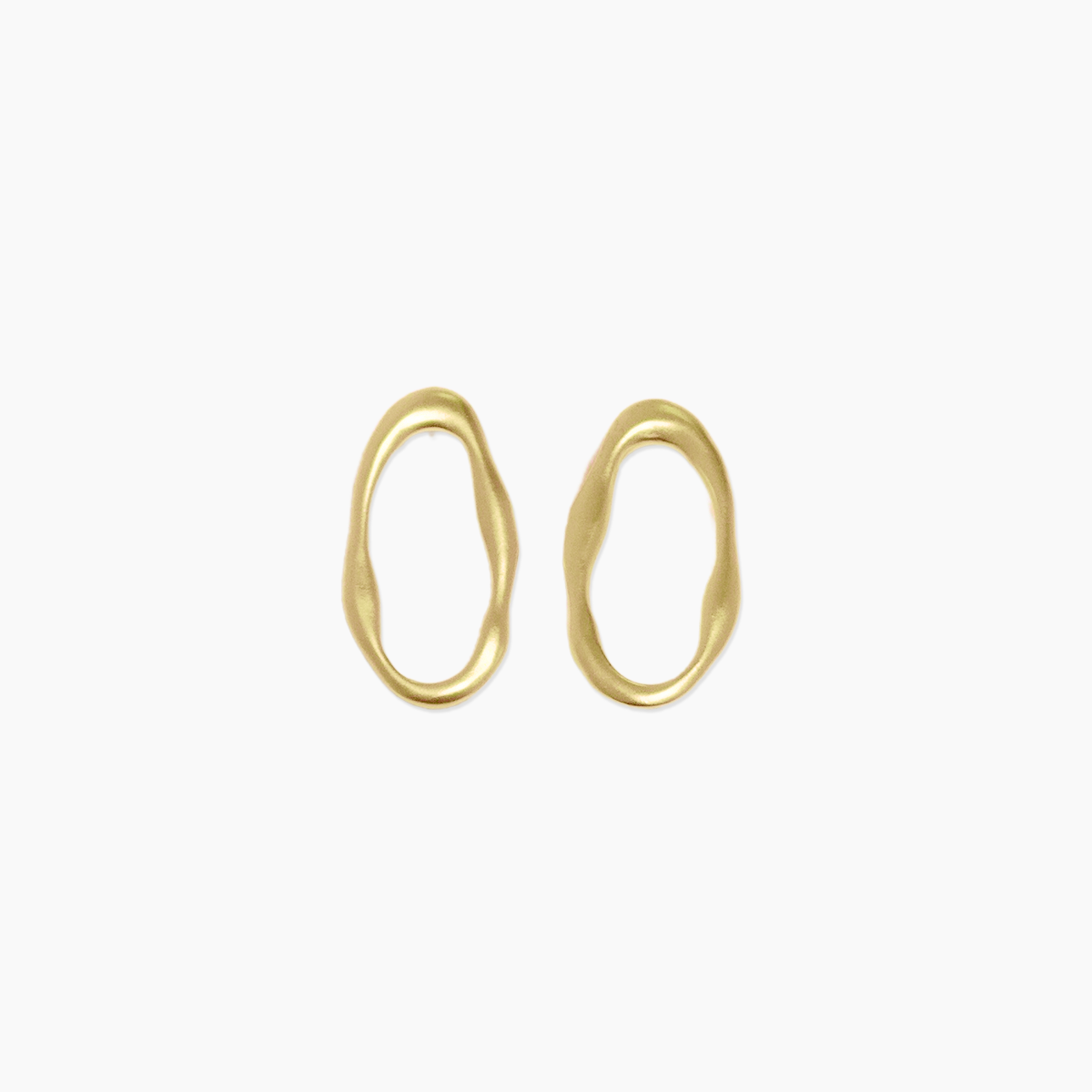Dainty Hammered Oval Earrings
