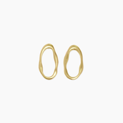 Dainty Hammered Oval Earrings