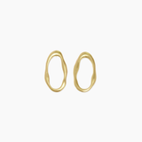 Dainty Hammered Oval Earrings