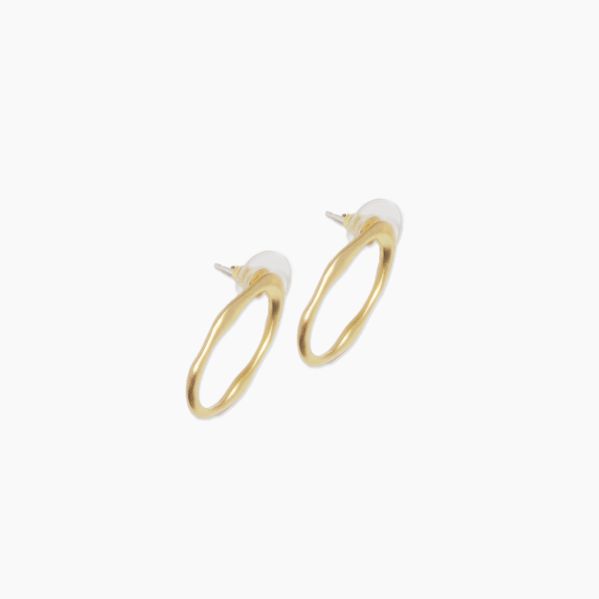 Dainty Hammered Oval Earrings