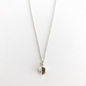 Silver Dainty Marble Pendant Necklace