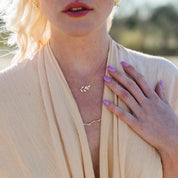 Dainty Olive Branch Necklace Gold