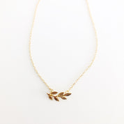 Dainty Olive Branch Necklace Gold