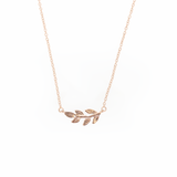Rose Gold Dainty Olive Branch Necklace