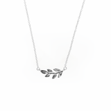 Silver Dainty Olive Branch Necklace