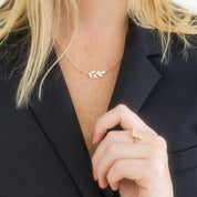 Rose Gold Dainty Olive Branch Necklace
