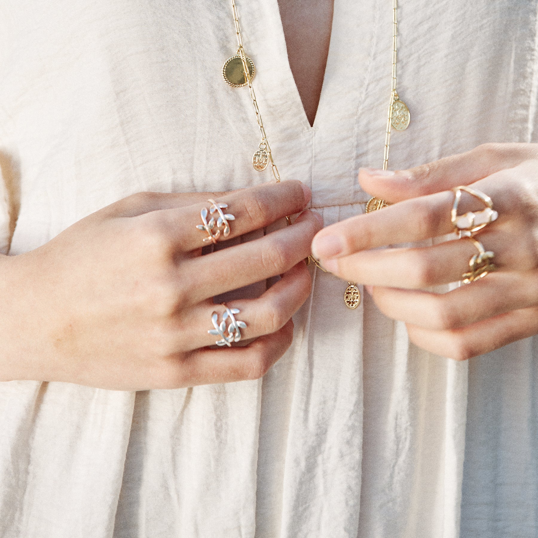 Dainty Olive Branch Ring Rose Gold
