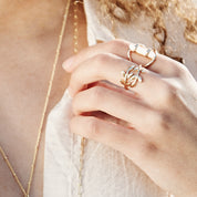 Dainty Olive Branch Ring Gold