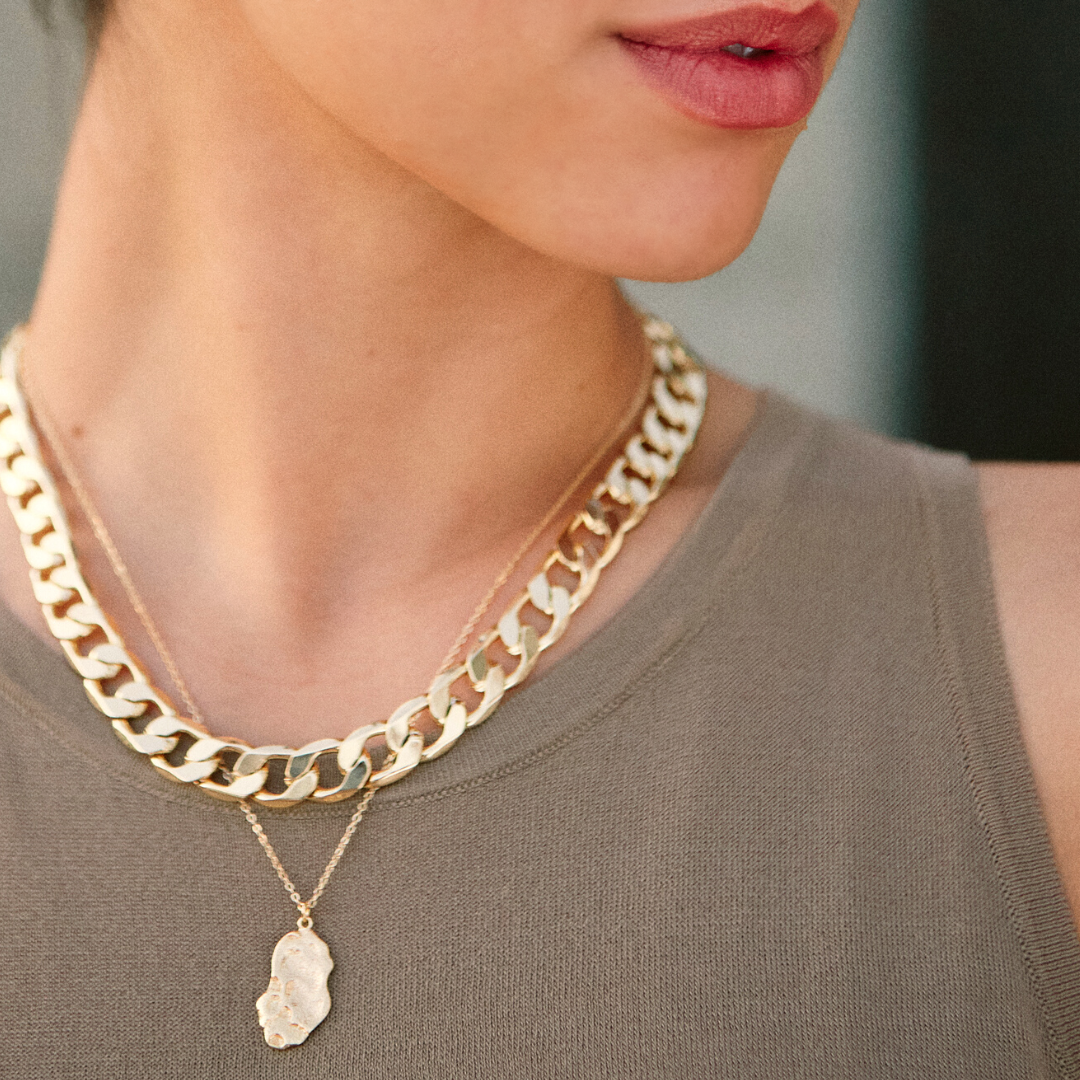 Oval Hammered Necklace