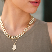 Oval Hammered Necklace