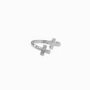 Dainty Cross Ring Silver