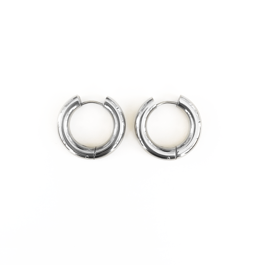 Silver Hoop Breaker Earrings
