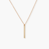 Rose Gold Long Bar Necklace