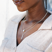 Silver Long Bar Necklace