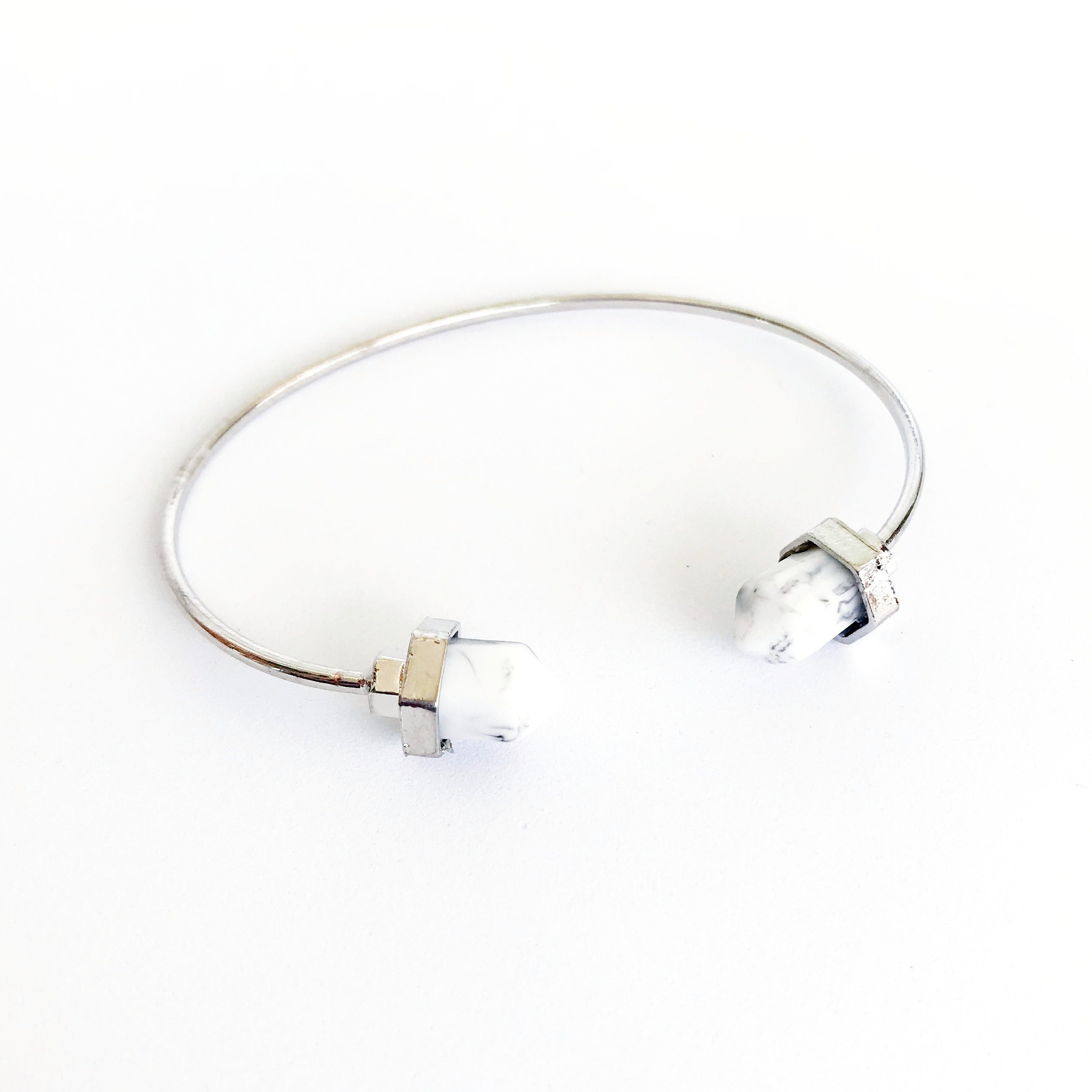 Silver Marble Pillar Bracelet