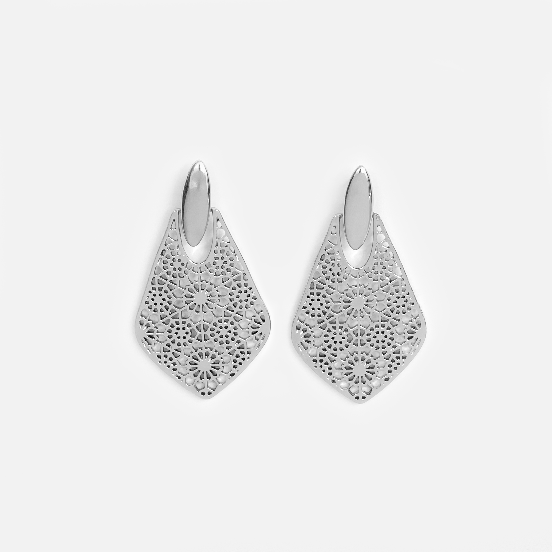 Mosaic Statement Earring Silver